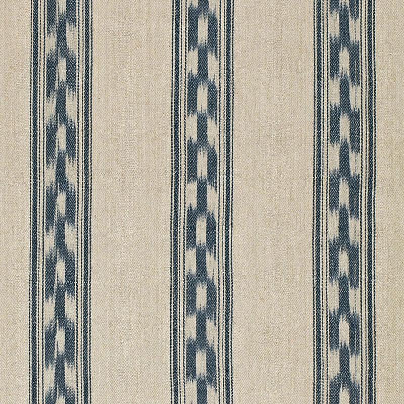 Mojave Ikat Stripe Indigo 67511 by Schumacher Designer Fabric Ikat Collection 9.0" - Swanky Fabrics -