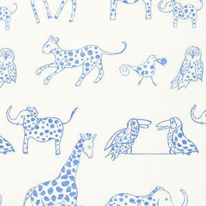 Jungle Jubilee Sky 66251 by Schumacher Designer Fabric