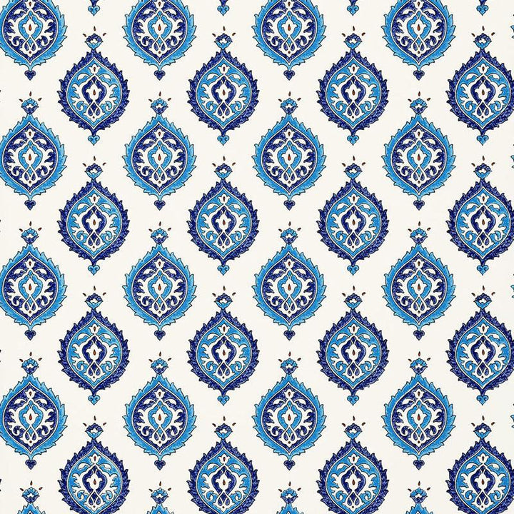 Samovar Peacock 5006680 by Schumacher Designer Wallpaper Martyn Lawrence Bullard 6.75" - Swanky Fabrics -