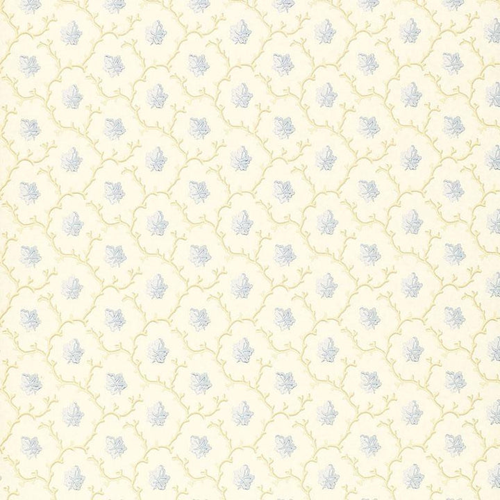 Coral Leaf Blue 203683 by Schumacher Designer Wallpaper Simply Charming 3.38" - Swanky Fabrics -