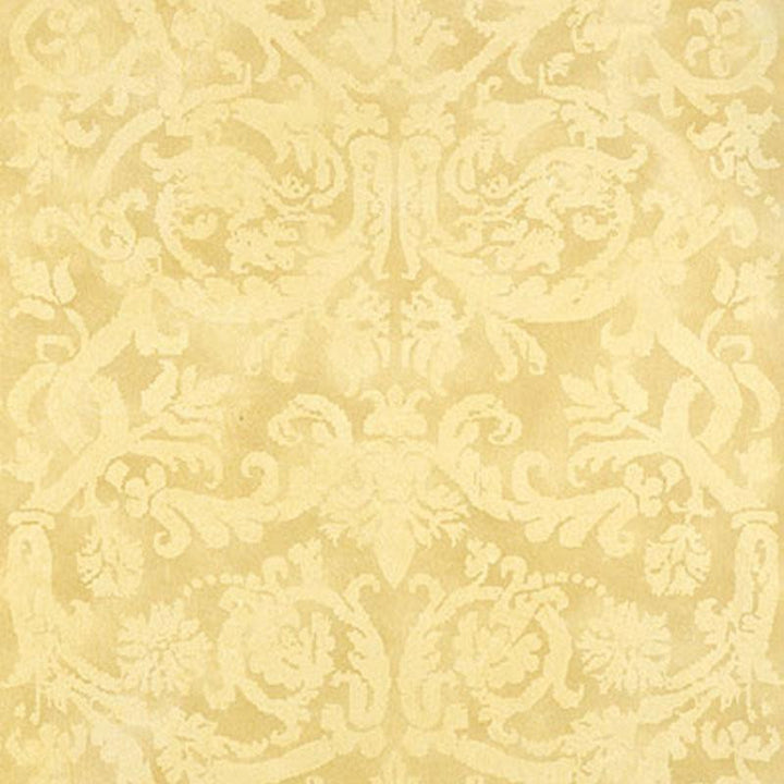 Pontine Damask Soft Gold 529111 by Schumacher Designer Wallpaper Palazzo 27.0" - Swanky Fabrics -