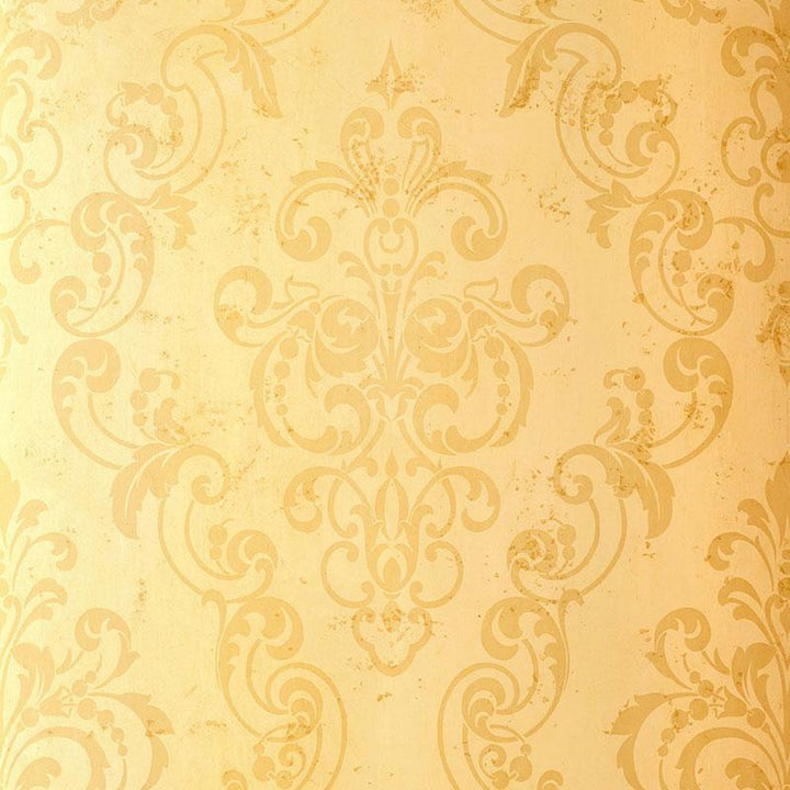 Giovan Damask Maize 529121 by Schumacher Designer Wallpaper Palazzo 27.0" - Swanky Fabrics -