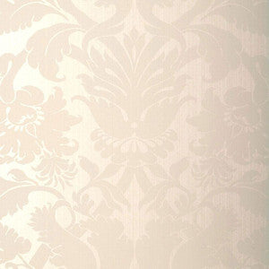 Fiorella Damask Pearl 529190 by Schumacher Designer Wallpaper