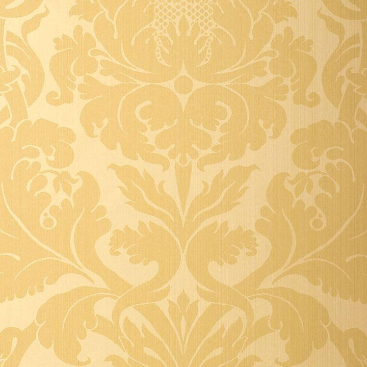 Fiorella Damask Yellow 529191 by Schumacher Designer Wallpaper Palazzo 27.0" - Swanky Fabrics -