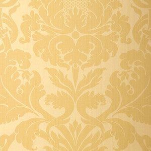 Fiorella Damask Yellow 529191 by Schumacher Designer Wallpaper