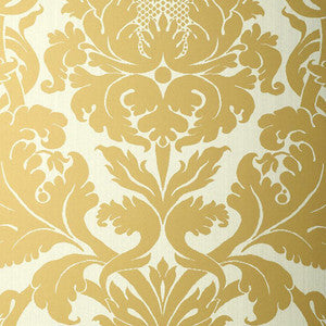 Fiorella Damask Patina 529192 by Schumacher Designer Wallpaper