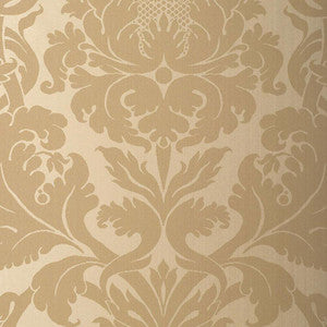 Fiorella Damask Oatmeal 529193 by Schumacher Designer Wallpaper