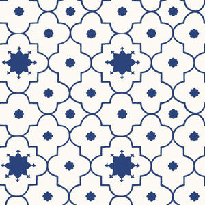 Taj Trellis Jaipur Blue 5006620 by Schumacher Designer Wallpaper