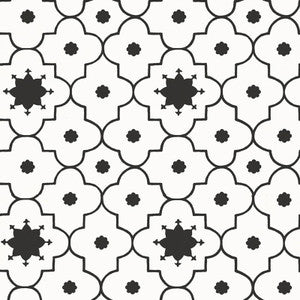 Taj Trellis Noir 5006623 by Schumacher Designer Wallpaper