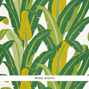 Tropical Isle Green On White 2707230 by Schumacher Designer Wallpaper