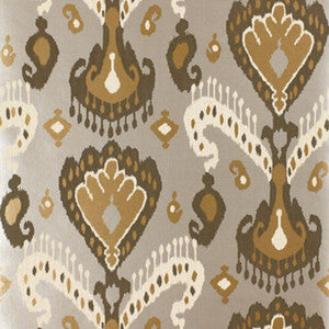 Tashkent Ikat Silver 5000990 by Schumacher Designer Wallpaper