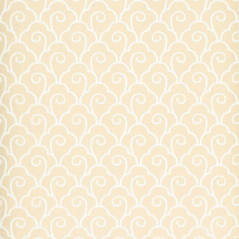 Scallop Filigree Cream 5001050 by Schumacher Designer Wallpaper Simply Charming 10.25" - Swanky Fabrics -