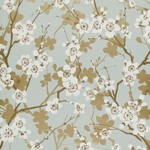 Ming Cherry Blossom Aqua 5001070 by Schumacher Designer Wallpaper