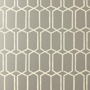 Modern Trellis Silver 5003282 by Schumacher Designer Wallpaper