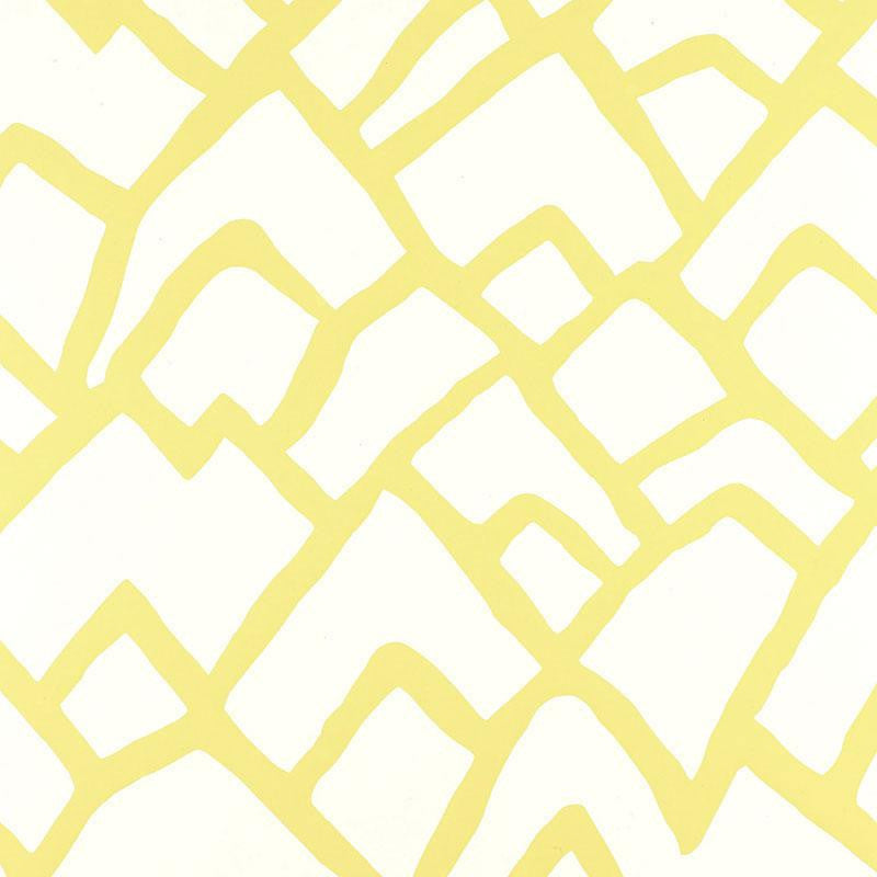 Zimba Soft Chartreuse 5003301 by Schumacher Designer Wallpaper Exuberant Prints 27.0" - Swanky Fabrics -