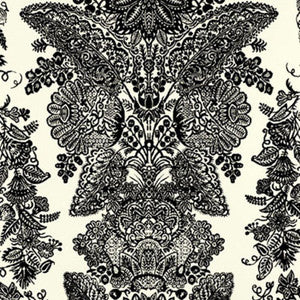 Lace Black & Ivory 5003320 by Schumacher Designer Wallpaper