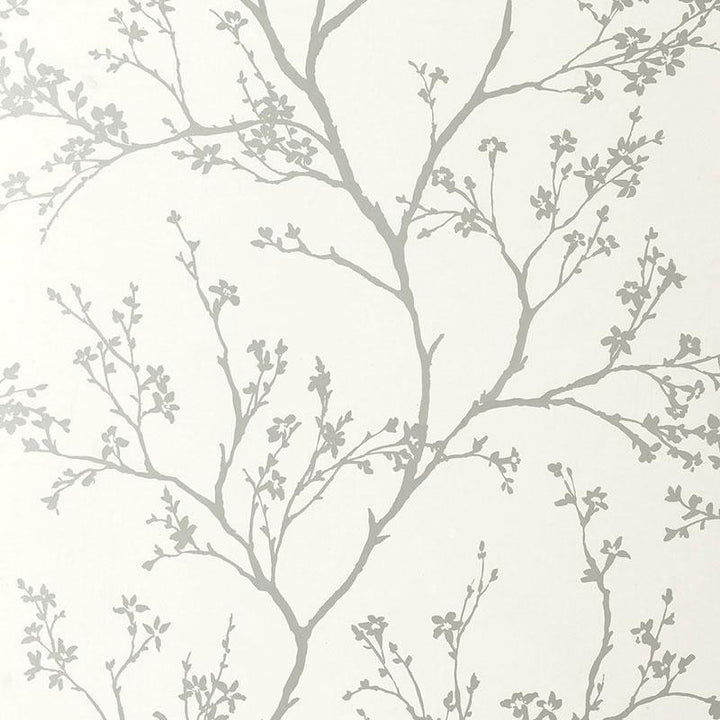 Twiggy Silver 5003340 by Schumacher Designer Wallpaper Avant Garde 27.0" - Swanky Fabrics -