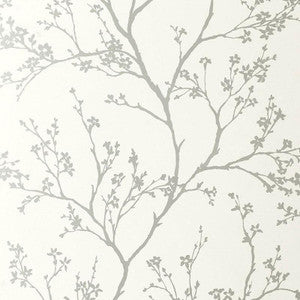 Twiggy Silver 5003340 by Schumacher Designer Wallpaper