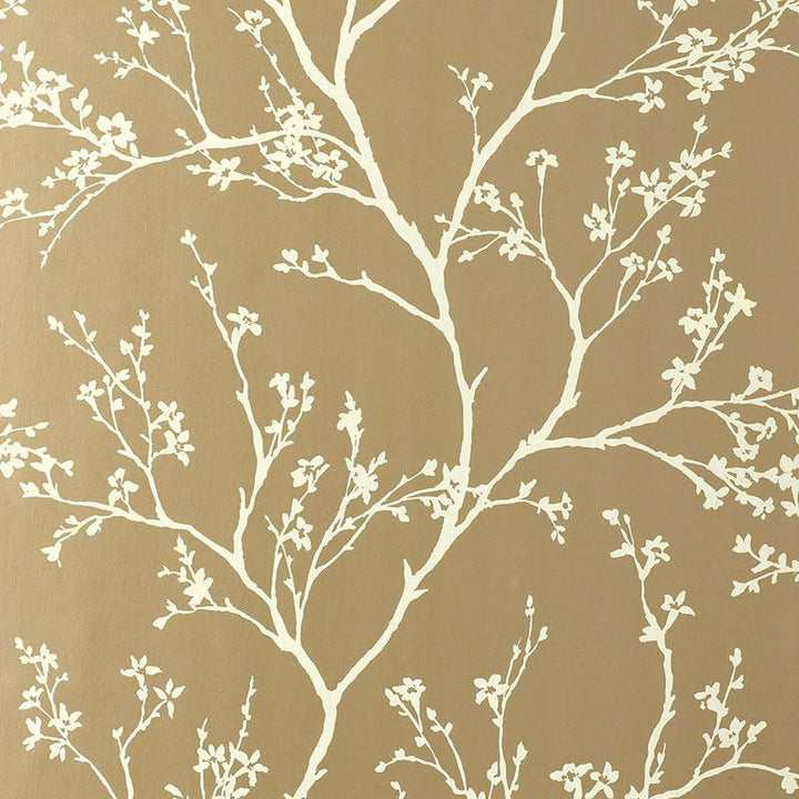 Twiggy Champagne 5003341 by Schumacher Designer Wallpaper Avant Garde 27.0" - Swanky Fabrics -