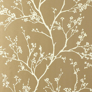 Twiggy Champagne 5003341 by Schumacher Designer Wallpaper