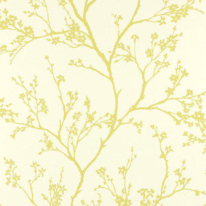 Twiggy Soft Chartreuse 5003342 by Schumacher Designer Wallpaper