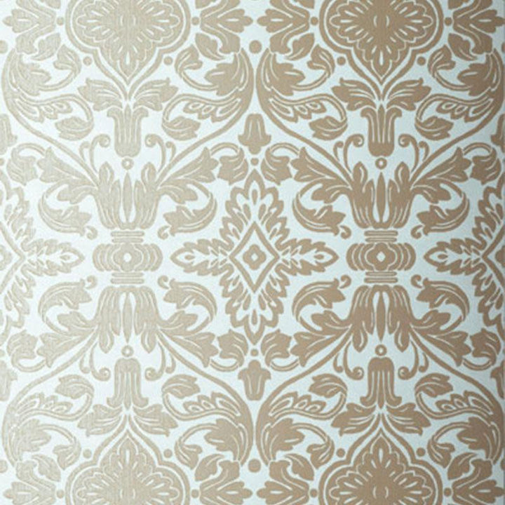 Varenna Damask Robin'S Egg 5003602 by Schumacher Designer Wallpaper Palazzo 13.5" - Swanky Fabrics -