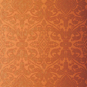 Varenna Damask Terracotta 5003603 by Schumacher Designer Wallpaper