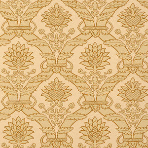 Siena Damask Natural 5003650 by Schumacher Designer Wallpaper