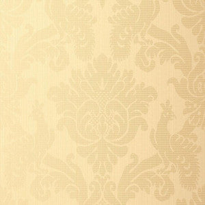 Valette Strie Damask Champagne 5003660 by Schumacher Designer Wallpaper