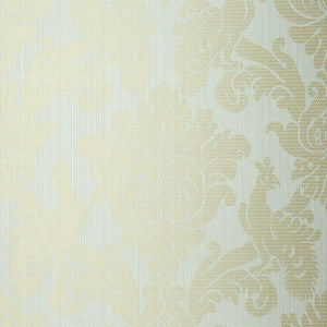 Valette Strie Damask Robin'S Egg 5003662 by Schumacher Designer Wallpaper