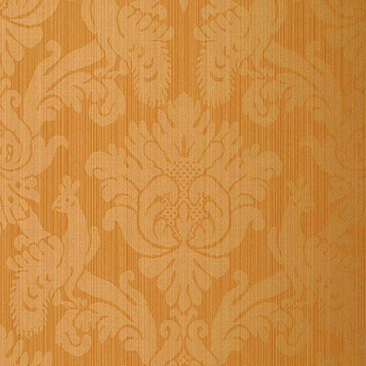 Valette Strie Damask Terracotta 5003663 by Schumacher Designer Wallpaper Palazzo 10.25" - Swanky Fabrics -