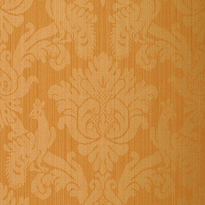 Valette Strie Damask Terracotta 5003663 by Schumacher Designer Wallpaper