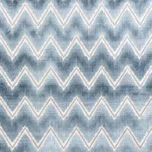 Chevron Velvet Mineral 72842 by Schumacher Designer Fabric
