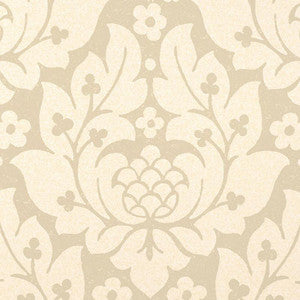 Fiore Damask Linen 5003670 by Schumacher Designer Wallpaper