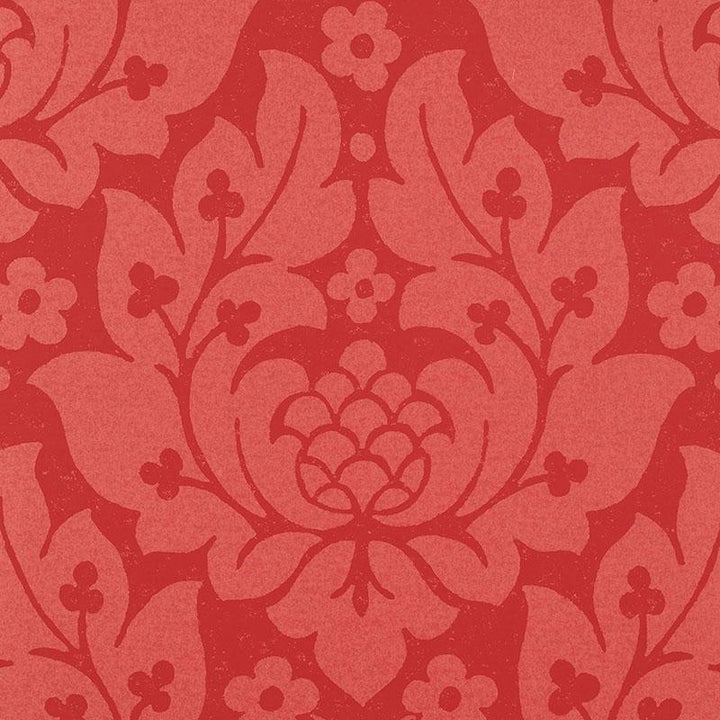 Fiore Damask Berry 5003672 by Schumacher Designer Wallpaper Palazzo 13.5" - Swanky Fabrics -