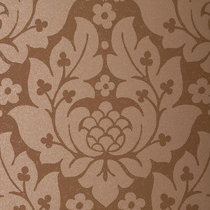 Fiore Damask Mocha 5003673 by Schumacher Designer Wallpaper