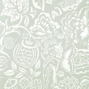 Uccello Aqua 5003713 by Schumacher Designer Wallpaper