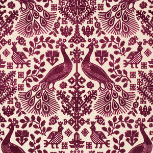 Pavone Velvet Garnet 72972 by Schumacher Designer Fabric