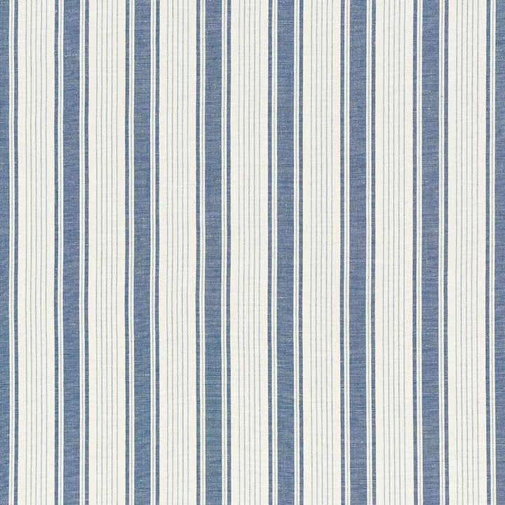 Ojai Stripe Prussian Blue 73000 by Schumacher Designer Fabric Mark D. Sikes 2.75" - Swanky Fabrics -