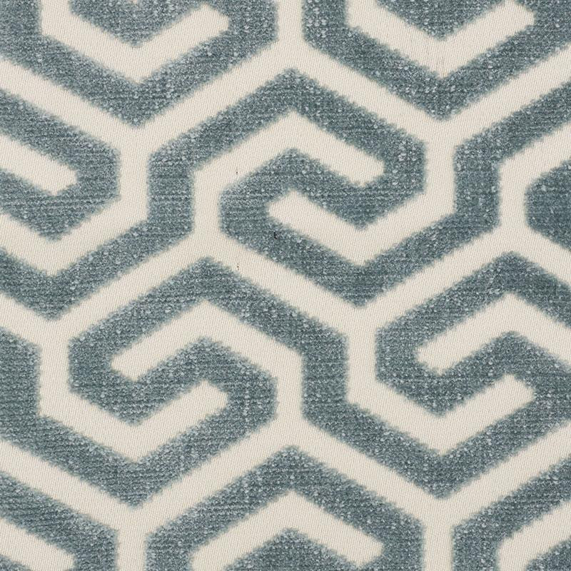 Ming Fret Velvet Mineral 73100 by Schumacher Designer Fabric Cut & Patterned Velvets 3.75" - Swanky Fabrics -