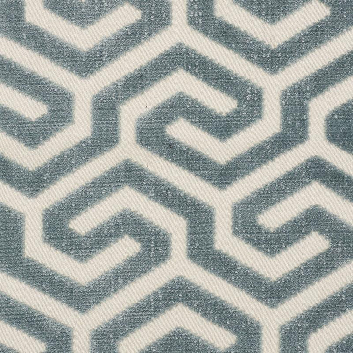 Ming Fret Velvet Mineral 73100 by Schumacher Designer Fabric Cut & Patterned Velvets 3.75" - Swanky Fabrics -
