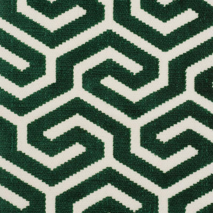 Ming Fret Velvet Emerald 73103 by Schumacher Designer Fabric Cut & Patterned Velvets 3.75" - Swanky Fabrics -