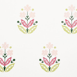 Floweret Paperweave Spring 5008921 by Schumacher Designer Wallpaper