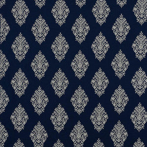 Zinda Embroidery Navy 70222 by Schumacher Designer Fabric