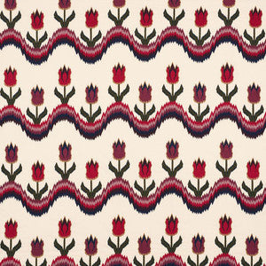 Tulip Flamestitch Embroidery Jewel 70270 by Schumacher Designer Fabric