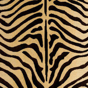 Ze'Bre Pingl Brown/Beige 43490 by Schumacher Designer Fabric