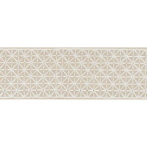 Directoire Tape Ivory On Natural 68645 by Schumacher Designer Trim