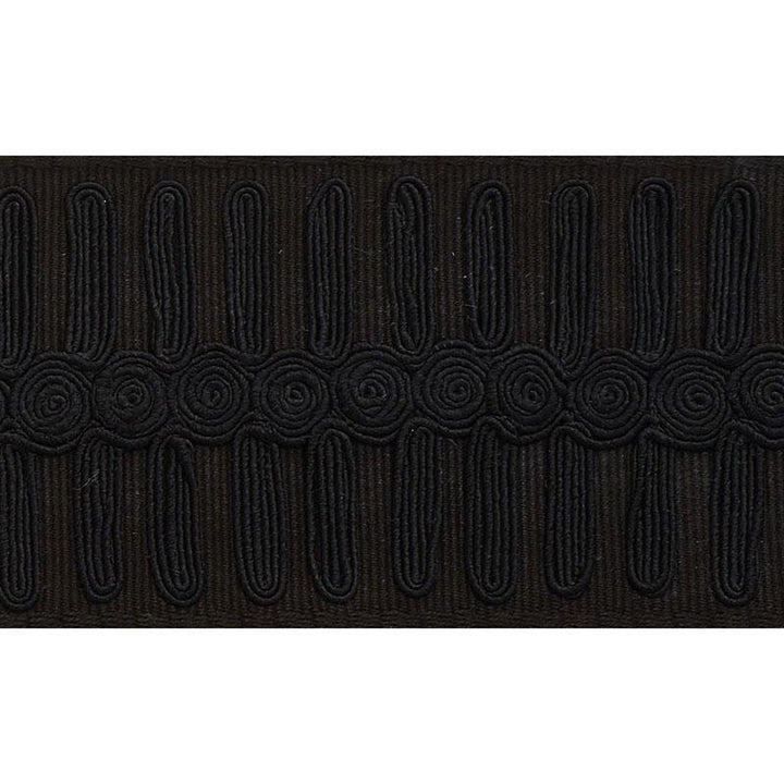 Castille Tape Black 70741 by Schumacher Designer Trim Misterioso - Swanky Fabrics -