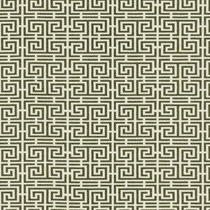 Chinois Fret Noir/ Almond 54950 by Schumacher Designer Fabric
