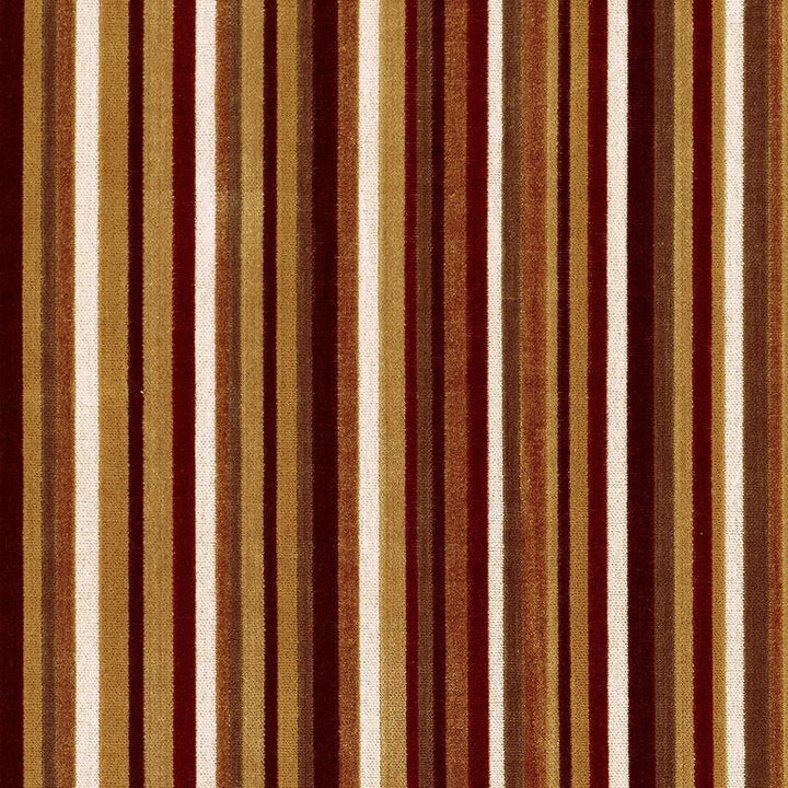 Syncopated Velvet Stripe Bronze / Wine 55322 by Schumacher Designer Fabric Cut & Patterned Velvets 13.0" - Swanky Fabrics -